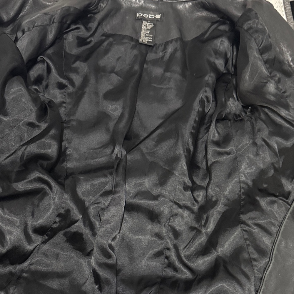 Bebe Black Leather Jacket - Picture 16 of 16